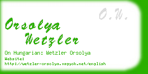 orsolya wetzler business card